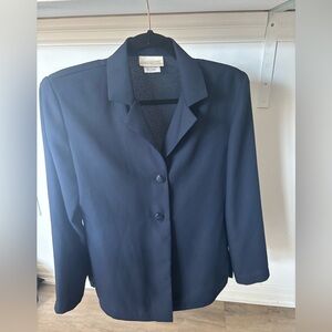 Gloria Vanderbilt Navy oversized Blazer with Shoulder Pads, small